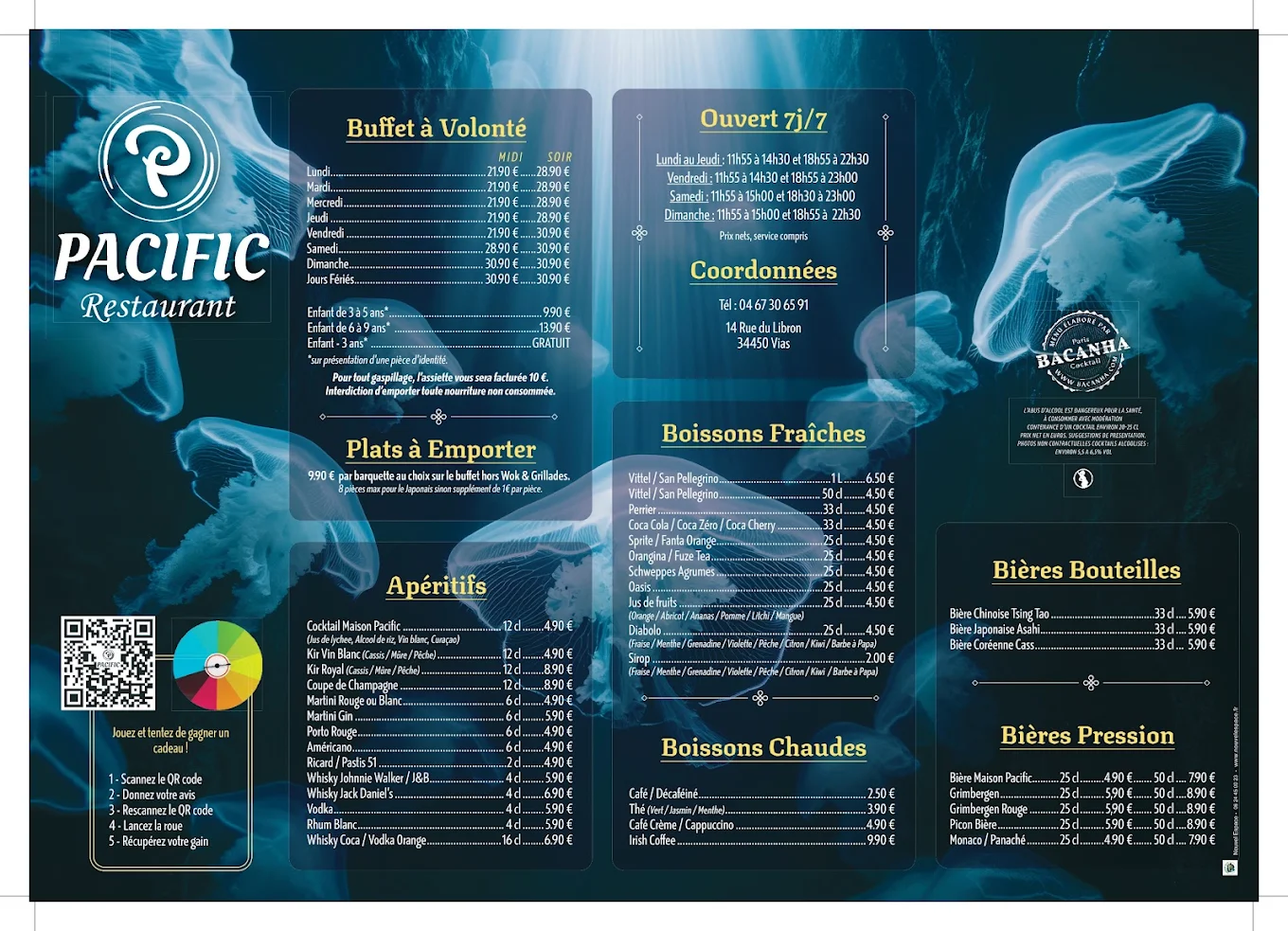 Carte du buffet Pacific 34